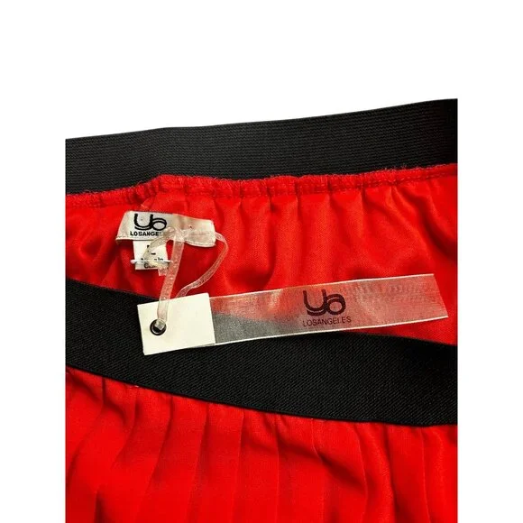 NWT YA Los Angeles‎ Maxi Accordion-Pleated Silk-Blend Boho Romantic Skirt Sz L